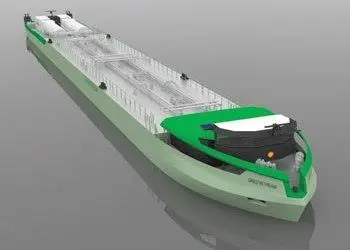 'Greenstream' is the first of two LNG powered tank barges to be chartered by Shell