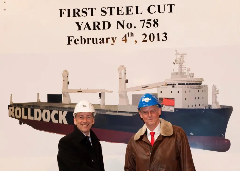 The first steel was cut for the new Rolldock vessels last month