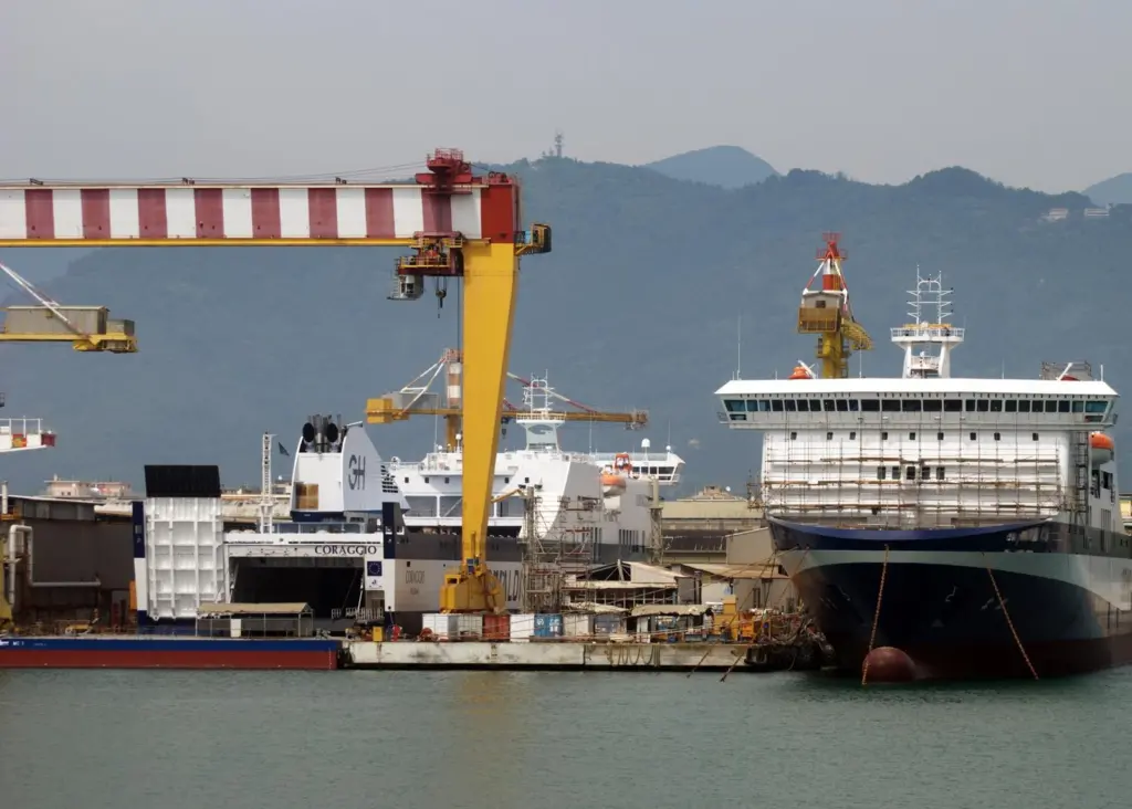 The NCA shipyard on Italy’s West coast, which has been acquired by Admiral Tecnomar for repair and refit work