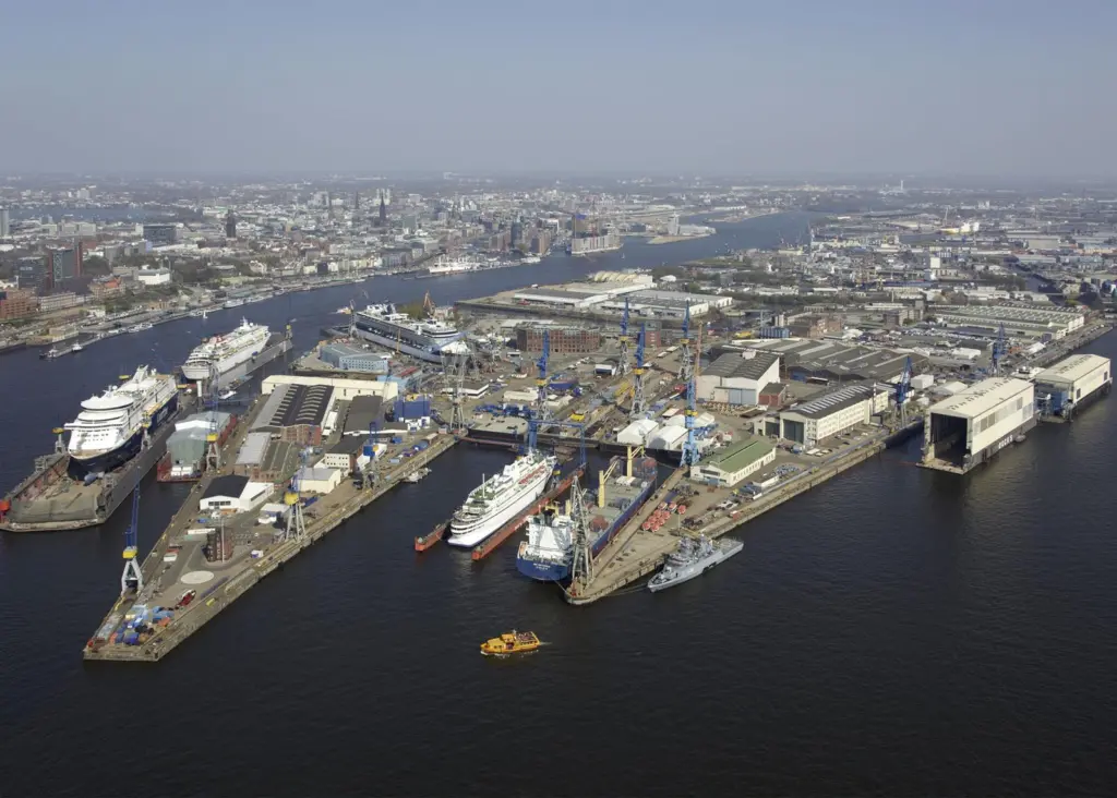 British owned Blohm + Voss Repair yard in Hamburg