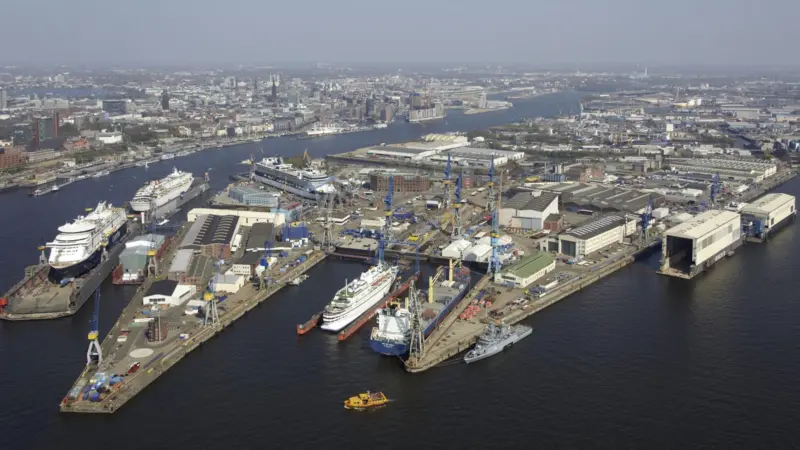 British owned Blohm + Voss Repair yard in Hamburg