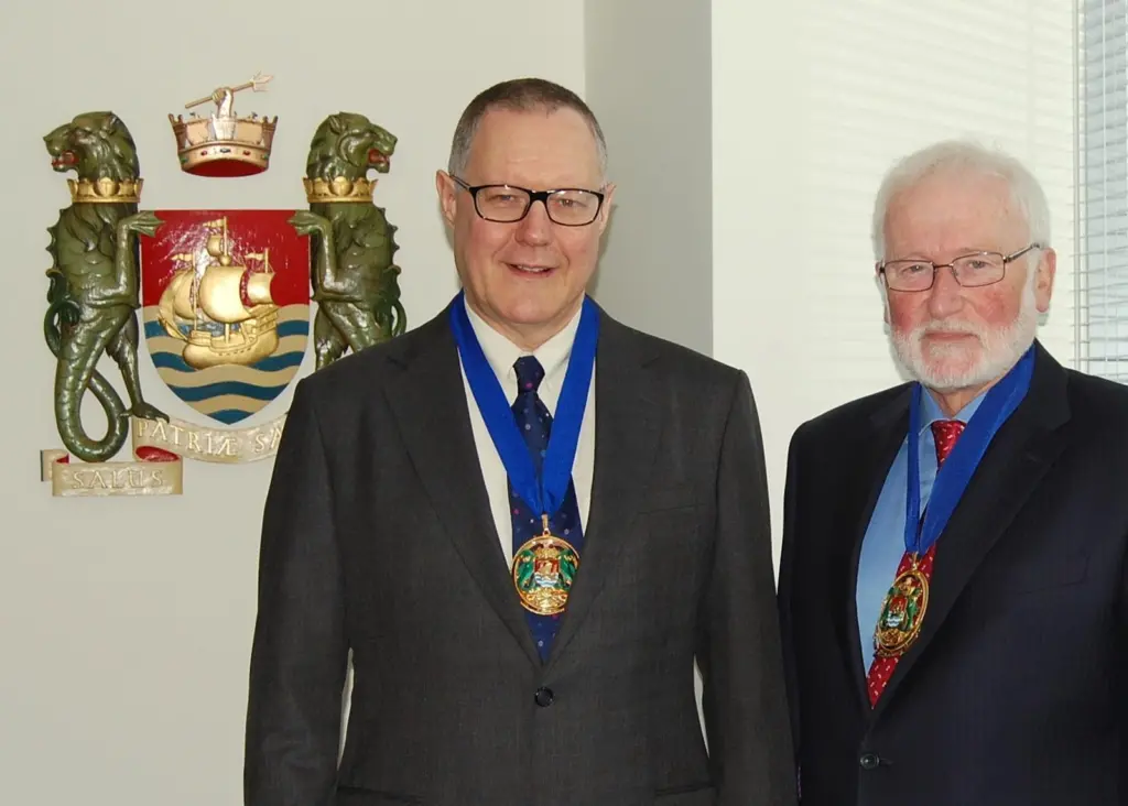 Kenneth MacLeod, president and Marcus Bowman, vice president of the UK Chamber of Shipping