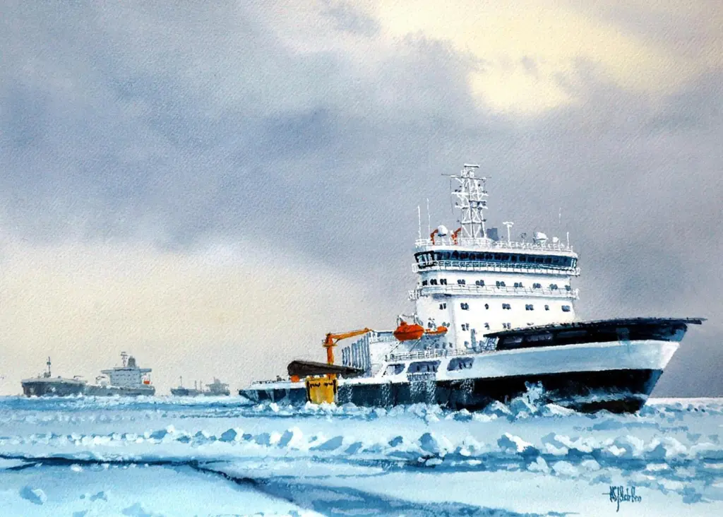 Impression of the new Finnish icebreaker, designed by Aker Arctic and ILS