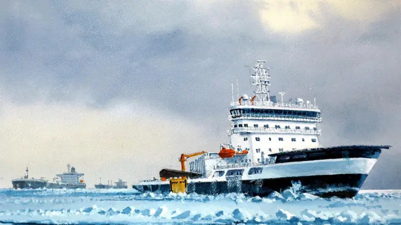 Impression of the new Finnish icebreaker, designed by Aker Arctic and ILS