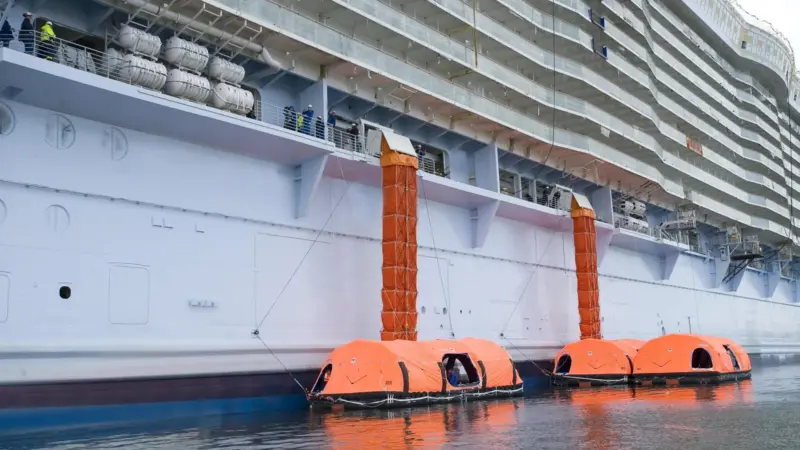 Viking Life-saving Equipment has upgraded its double evacuation chutes so that now 908 passengers can be transferred to liferafts in 30 minutes