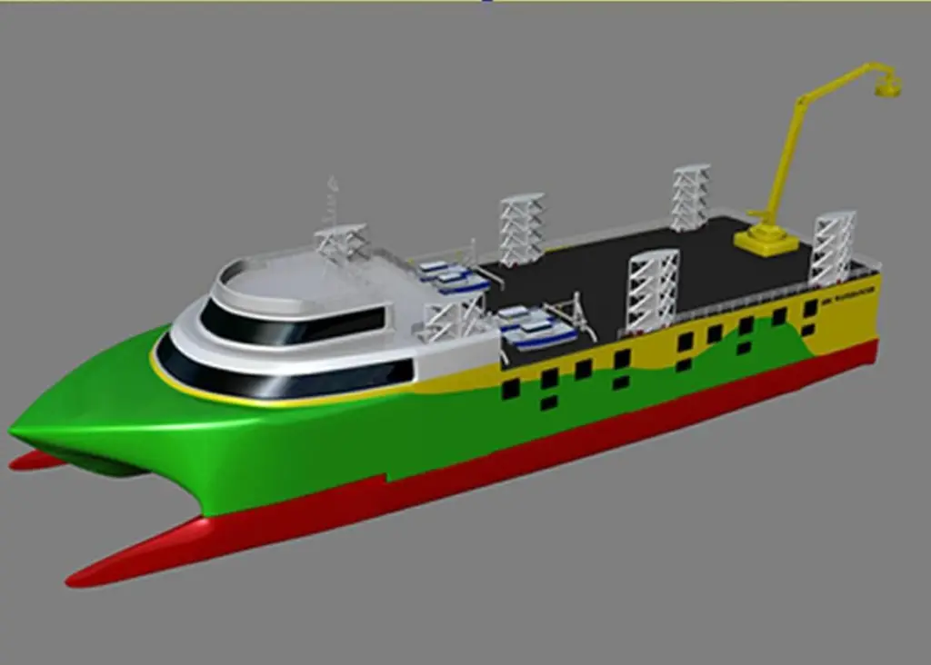 Wavedancer in ‘normal’ (transit) configuration