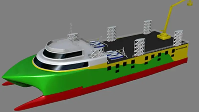 Wavedancer in ‘normal’ (transit) configuration