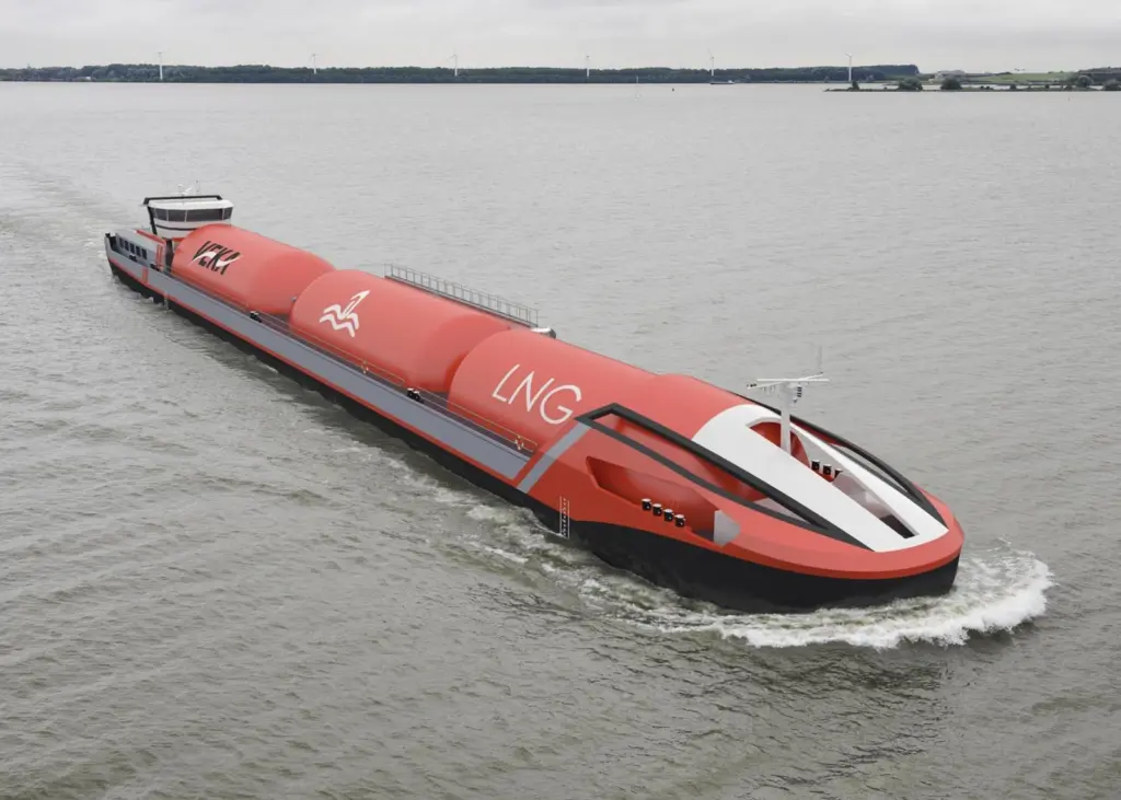 The new tanker will be able to transport 2.250 cubic metres of LNG