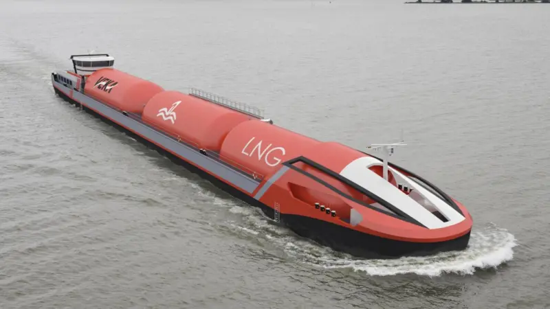 The new tanker will be able to transport 2.250 cubic metres of LNG