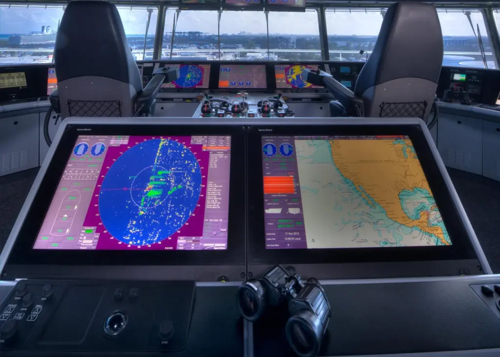 The VisionMaster FT ECDIS allows quick access to tasks to be performed during a vessels operation