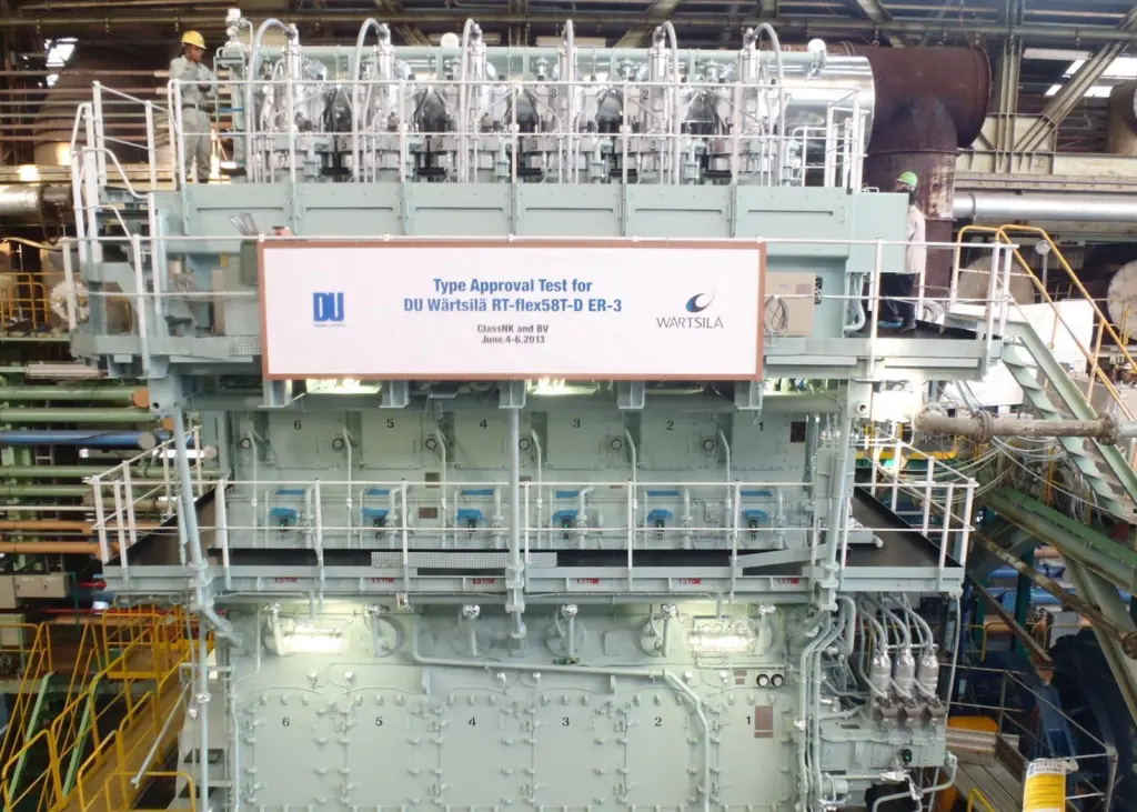 The Wärtsilä RT-flex 58T D ER-3 on type approval test at Diesel United