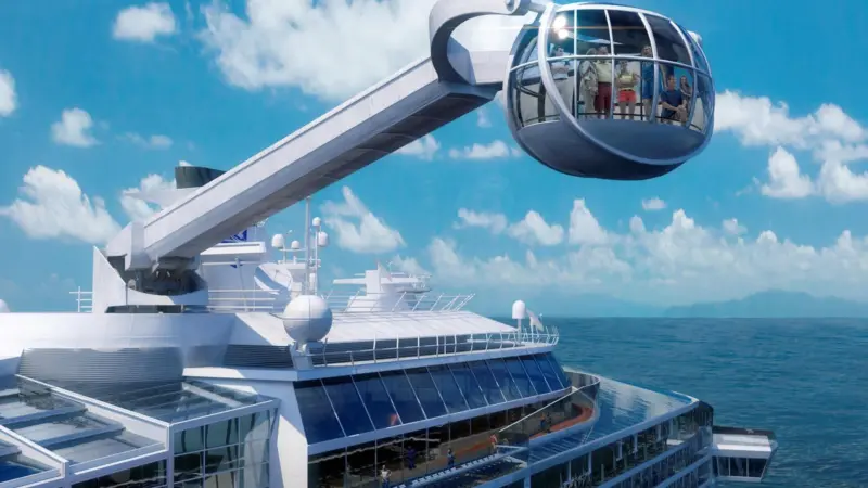 A novel use for a MacGregor cargo crane on Royal Caribbean’s first Quantum cruise ship