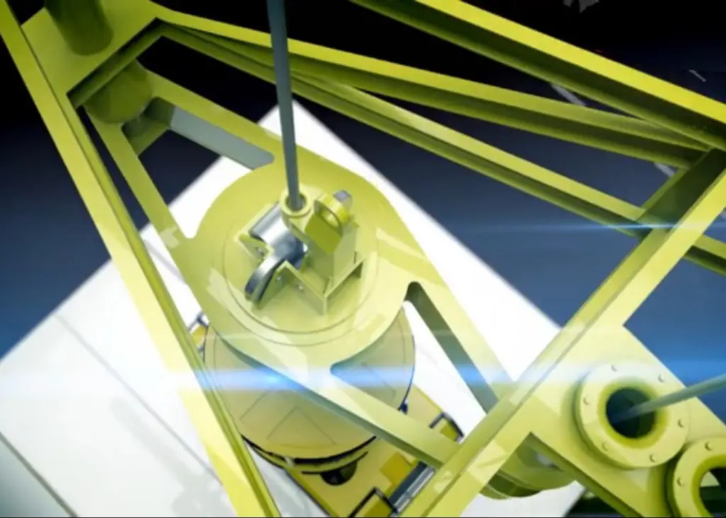 Module handling tower view from top