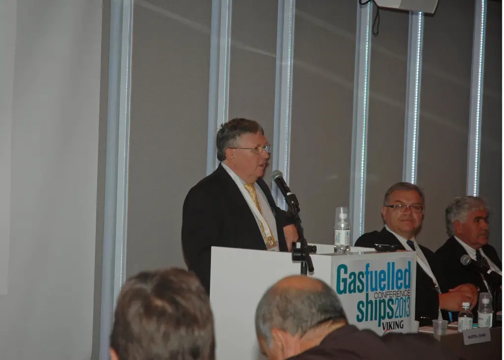Chairman Martin L Shaw gets the fourth Gas Fuelled Ships conference off to a flying start onboard the 'Viking Grace'