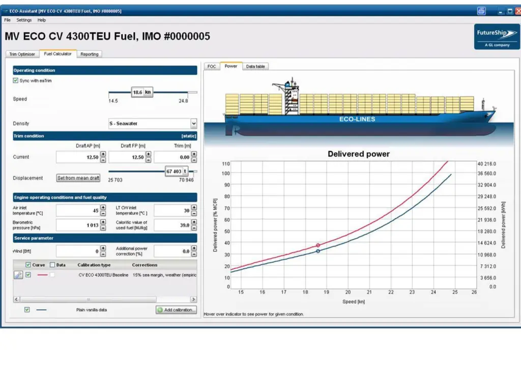 Fuel Calculator: The Fuel Calculator predicts fuel consumption for actual load condition, speed and ambient conditions