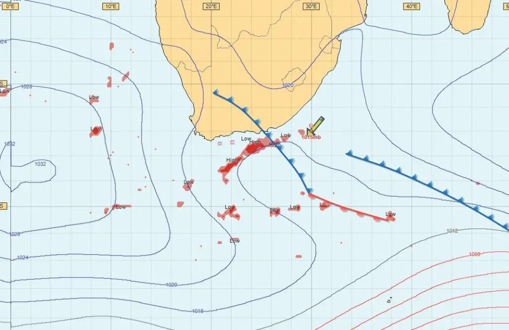 Rogue wave forecast off South Africa