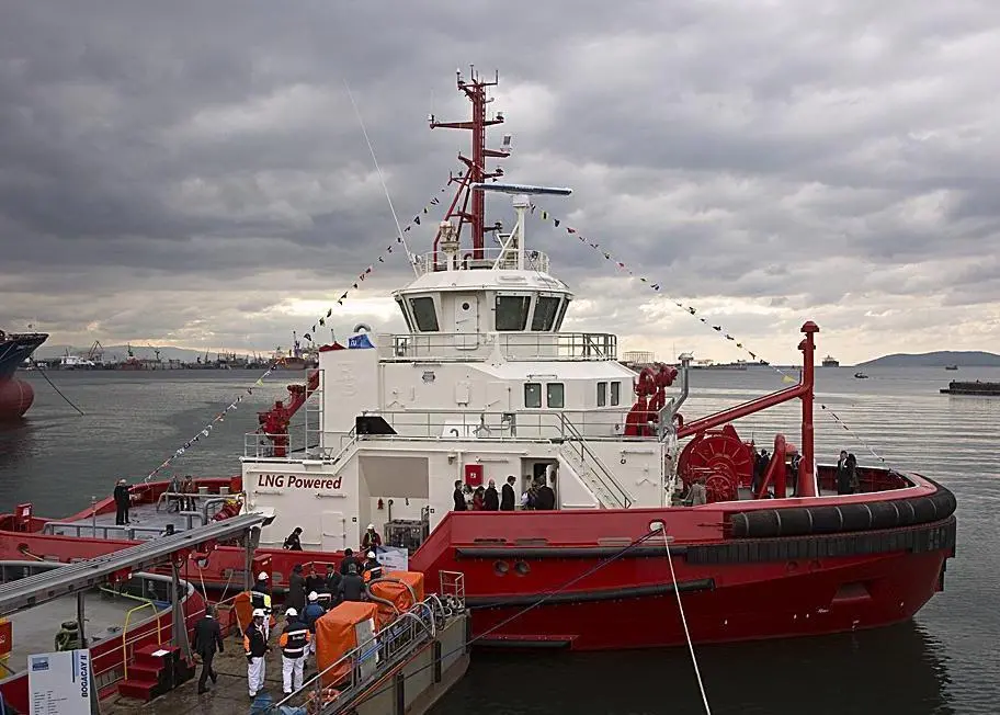 ‘Borgøy’, first of two LNG fuelled tugs featuring Rolls-Royce propulsion, built in Turkey and which will be operated by Buksér og Berging at Statoil’s Kårstø gas terminal in Norway
