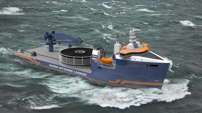 The new cable-laying vessel is the first of the Damen Offshore Carrier 7500 design