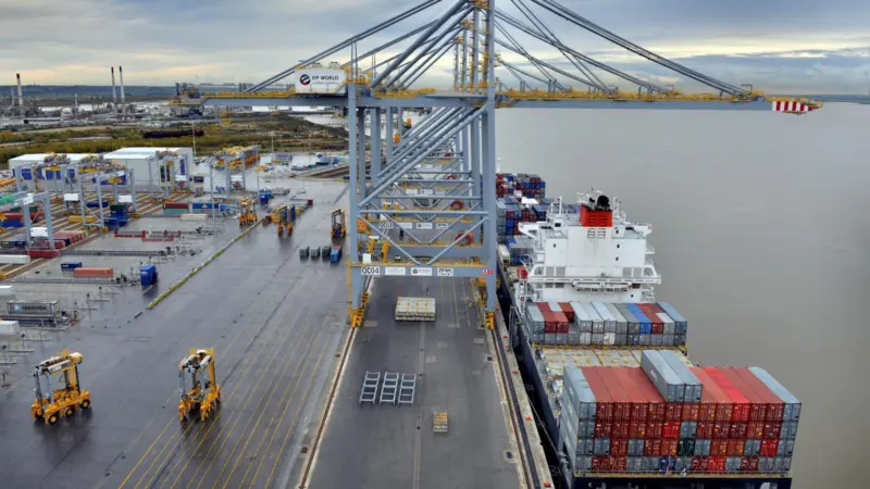 The MOL containership was the first scheduled caller