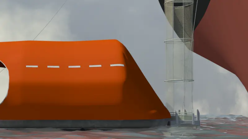 Viking's Venoc system with chute and liferaft