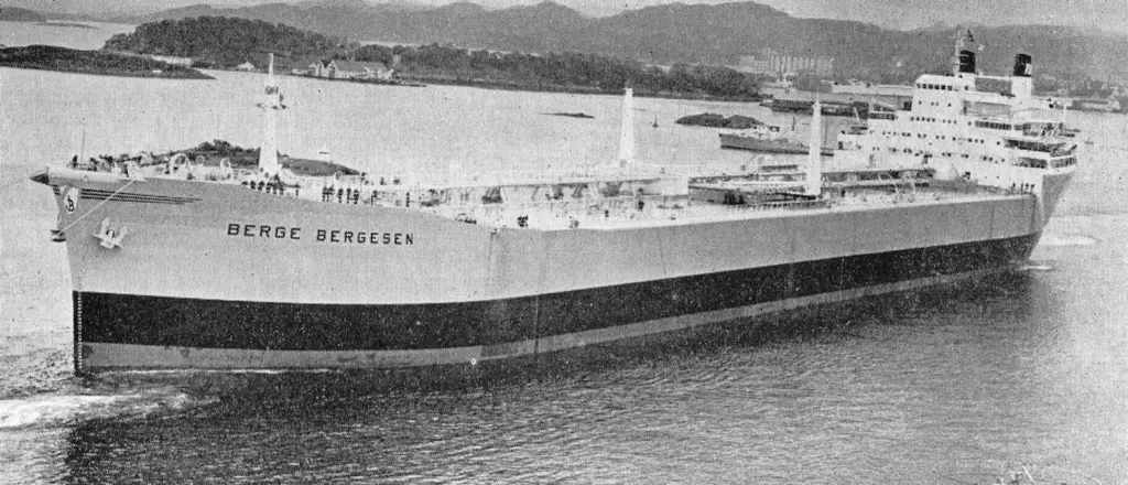‘Berge Bergensen’ – owned by Bergesen and chartered to Shell; the largest motor ship afloat in 1963