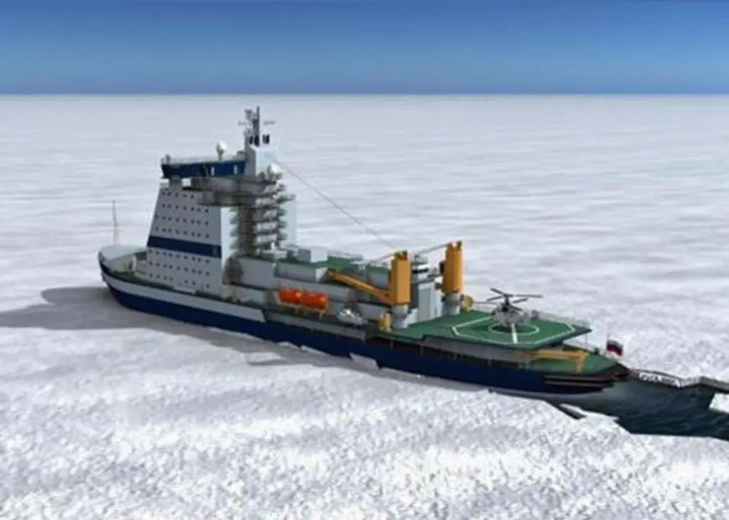 Rendering of the new LK-70 icebreaker, for which the keel has been laid at the Baltic Shipyard in St Petersburg