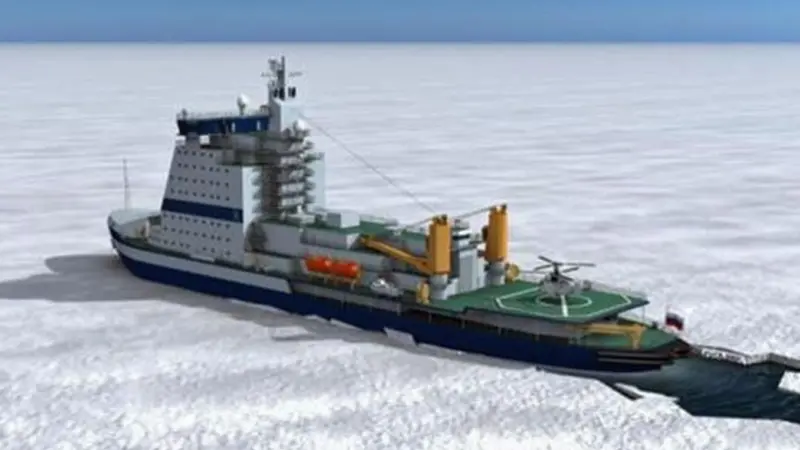 Rendering of the new LK-70 icebreaker, for which the keel has been laid at the Baltic Shipyard in St Petersburg