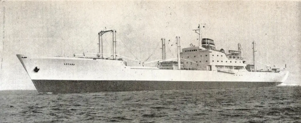 Refrigerated fruit carrier 'Letaba', first in a four-ship class, was the first motor ship in the Safmarine fleet