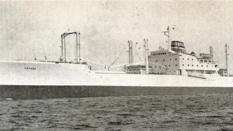 Refrigerated fruit carrier 'Letaba', first in a four-ship class, was the first motor ship in the Safmarine fleet