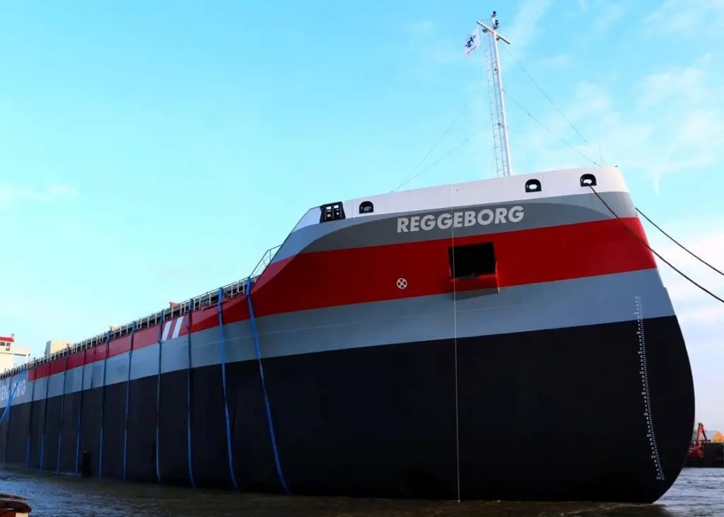 'MV Reggeborg’ is the second unit in a series of three multi-purpose cargo ships for Wagenborg shipping in Delfzijl Photo: Ferus Smit
