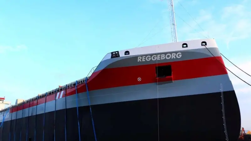 'MV Reggeborg’ is the second unit in a series of three multi-purpose cargo ships for Wagenborg shipping in Delfzijl Photo: Ferus Smit