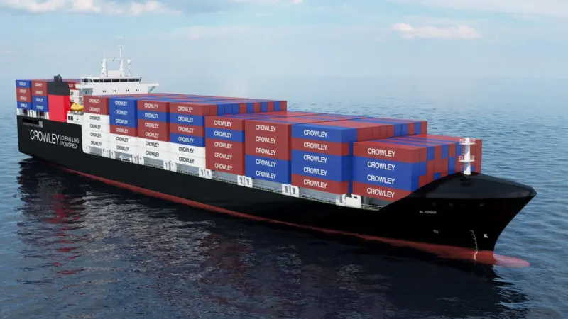 Crowley has placed an order with VT Halter Marine for two LNG-powered con-ro ships