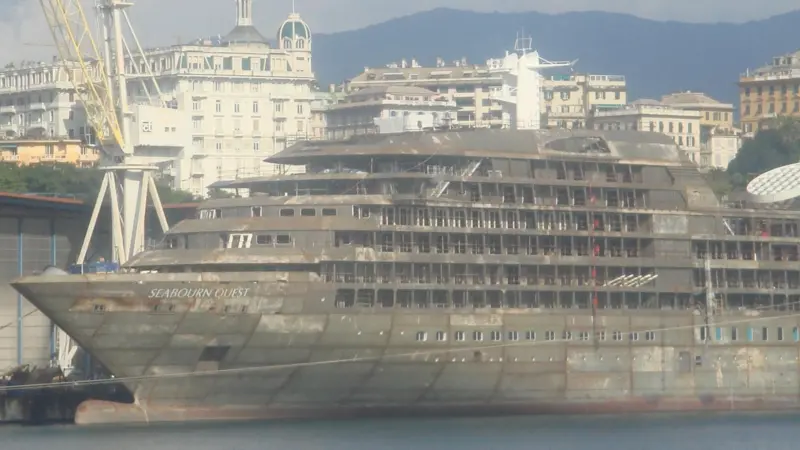 Another recent Seabourn delivery, 'Seabourn Quest', under construction in Genoa, Italy (library image)