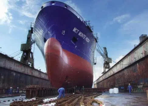 Ship in dock at the Bijela yard – subject of interest from Damen and Fincantieri
