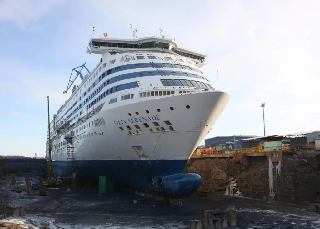 'Silja Serenade' was the latest vessel to undergo repair work at the Turku yard