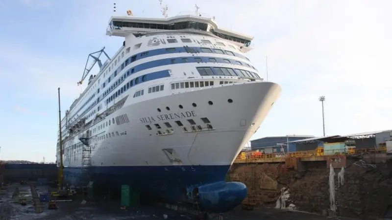 'Silja Serenade' was the latest vessel to undergo repair work at the Turku yard