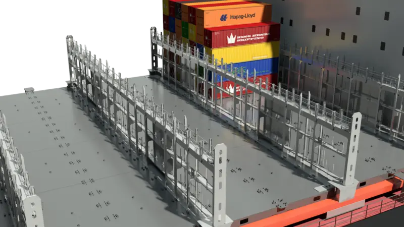 The lashing bridge is a vital part of cargo system, and not just a hull component.
