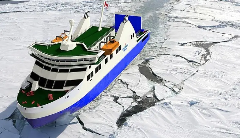 The 80m ice-class ferries will operate in Canada. Photo: Cargotec