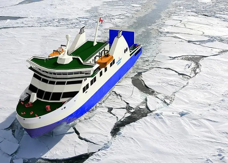 The 80m ice-class ferries will operate in Canada. Photo: Cargotec
