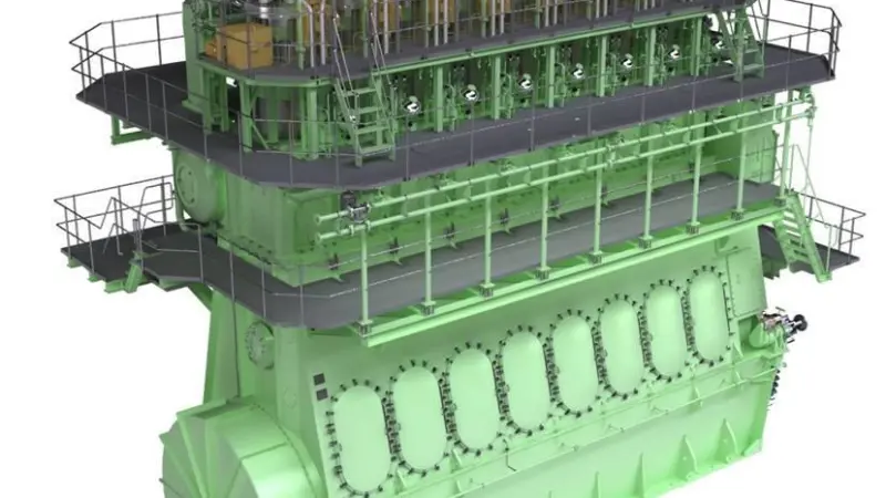 MAN's ME-GI engine significantly reduces emissions compared to a traditional engine