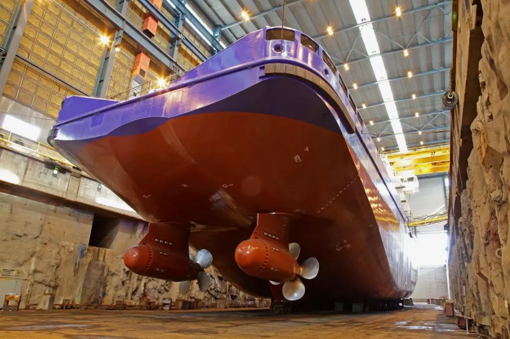 A twin Azipod installation on an icebreaker (Arctech Helsinki Shipyard)