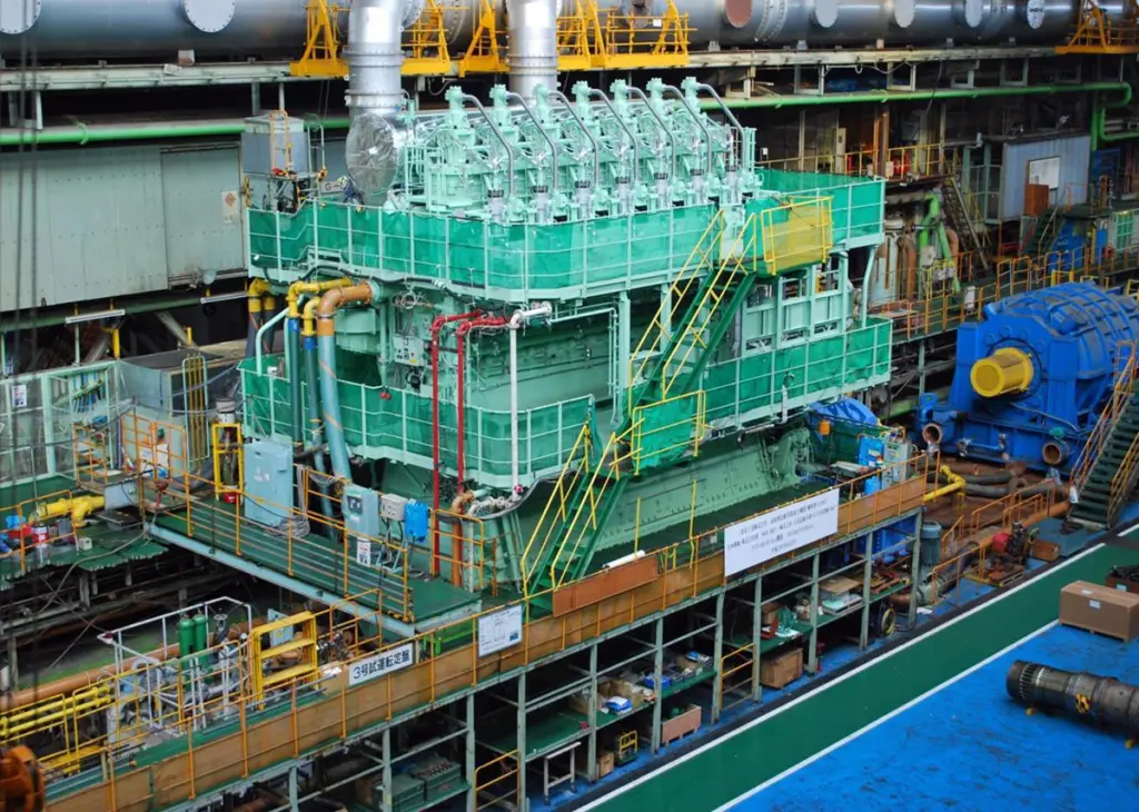 A previous generation of MHI Eco engine on the test bed