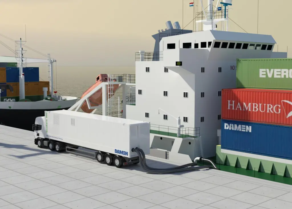Damen’s InvaSave mobile BWTS can be truck-mounted for portability, while one or more units can be installed on a specially-designed barge