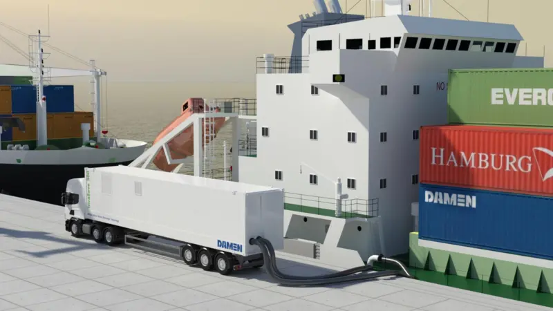 Damen’s InvaSave mobile BWTS can be truck-mounted for portability, while one or more units can be installed on a specially-designed barge