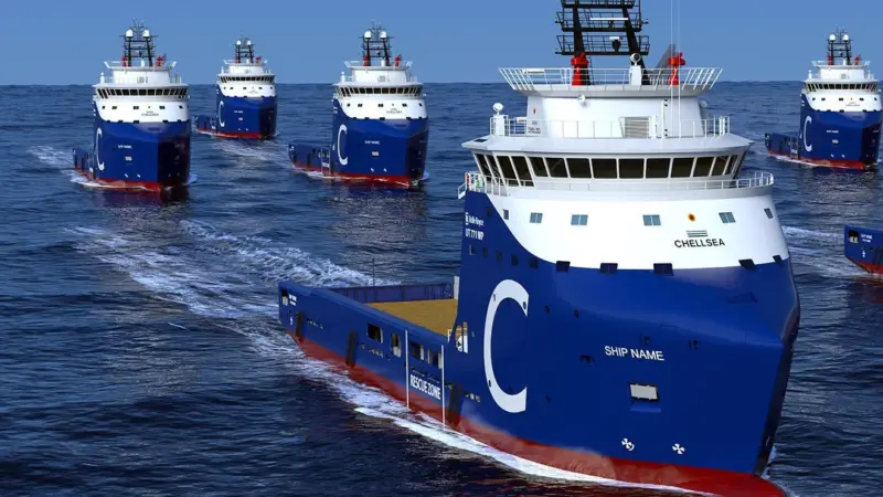 The vessels being built are of Rolls-Royce UT 771 WP design