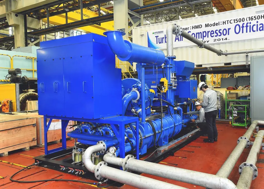 Hyundai Heavy’s 1,500hp HTC1500 air compressor supplied to Hyundai Mipo Dockyard