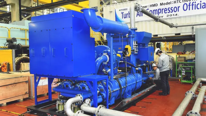 Hyundai Heavy’s 1,500hp HTC1500 air compressor supplied to Hyundai Mipo Dockyard