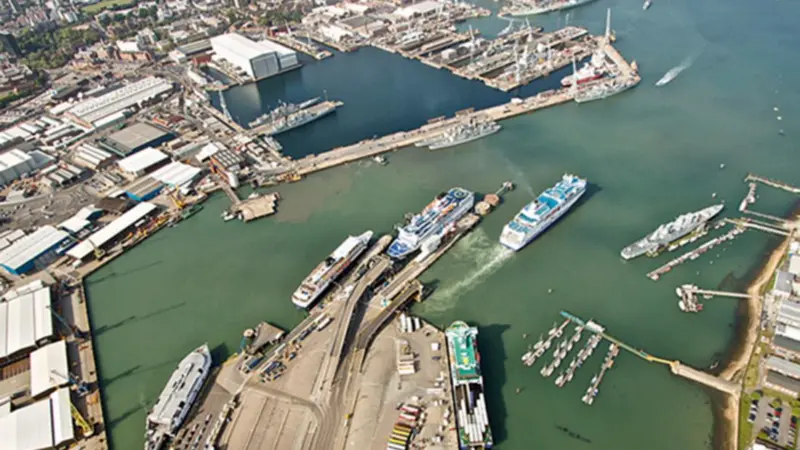 Portsmouth ferry port – Brittany Ferries’ first LNG-fuelled ship will operate from here, while the company has announced its intention to convert others in its fleet for gas operation