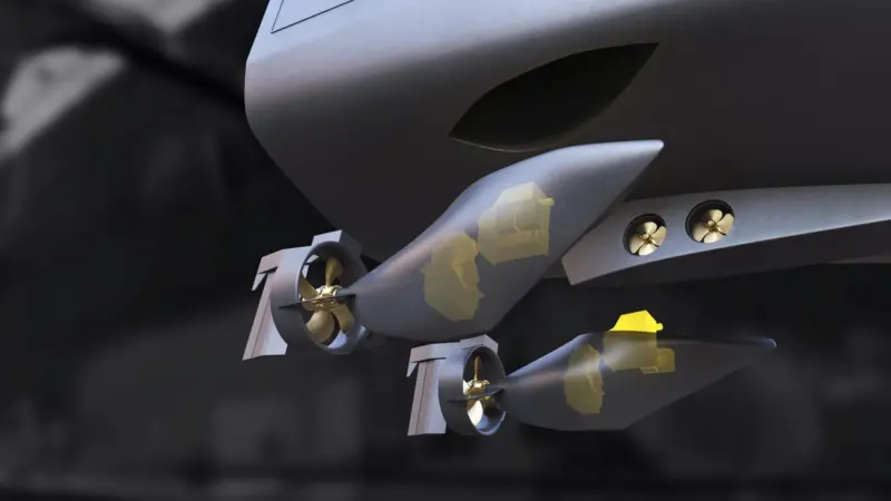Cat Propulsion Twin Fin system from Caterpillar Marine