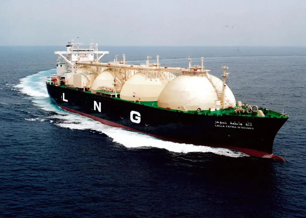 The 2004 Japanese-built ‘Lalla Fatma N'Soumer’ LNG carrier has a storage capacity of 145,000m3 in four spherical tanks.